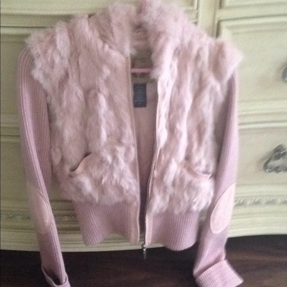 guess pink fur jacket